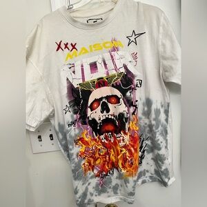 Madison White and Gray Short Sleeve Tee with Bold Graphic Shorts Set